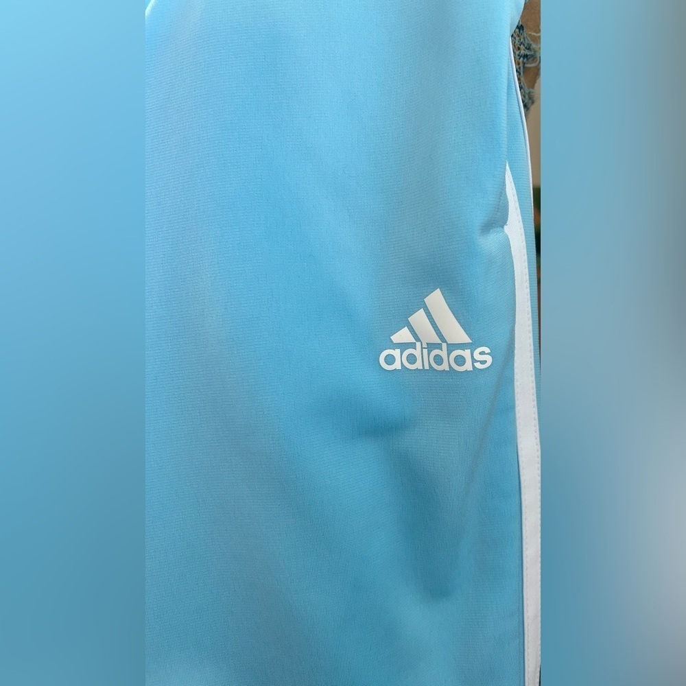 NWOT ADIDAS TRACK PANTS. CAROLINA BLUE/WHITE STRIPES Sz. 2X - Picture 3 of 9